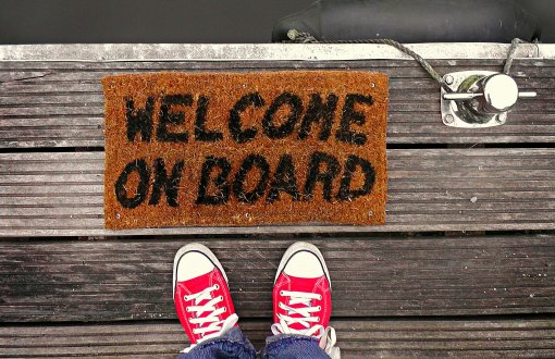 napis "Welcome on board"